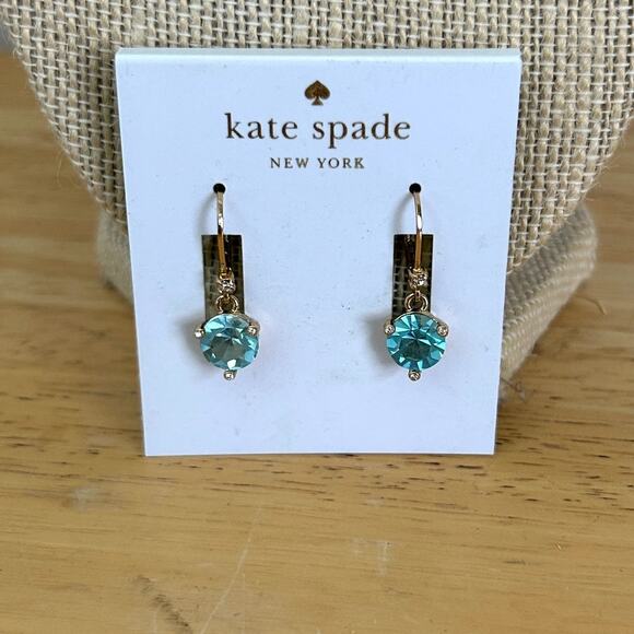kate spade Jewelry - Kate Spade "SHINE ON" Blue Opalescent Drop Earrings NEW